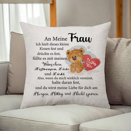 An Meine Frau Gifts Wife Birthday Gift from Husband Women Pillowcase Gifts for Wife from Husband Valentine's Day Wedding Anniversary Gifts for Wife (Woman)