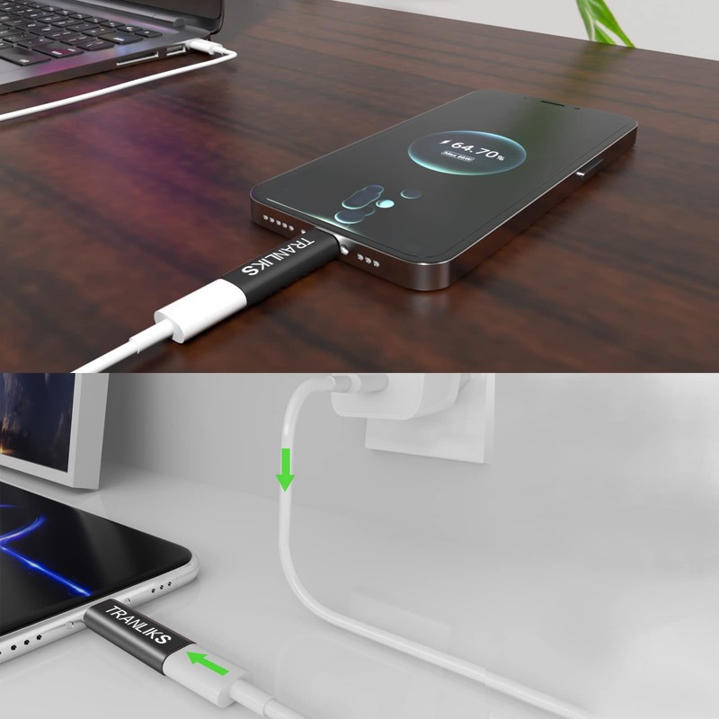 TRANLIKS Adapter Micro USB to Lightning, Compatible for Lightning Female