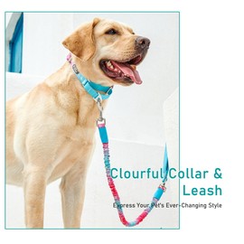 PetPog Dog Lead with Bungee Shock Absorbing, Adjustable 37–55 Inch (95–140cm) Anti-Pull Nylon Training Leash for Medium Large Dogs, Pink