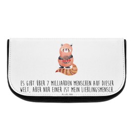 Mr. & Mrs. Panda Red Panda Cosmetic Bag, White, Hand Drawn