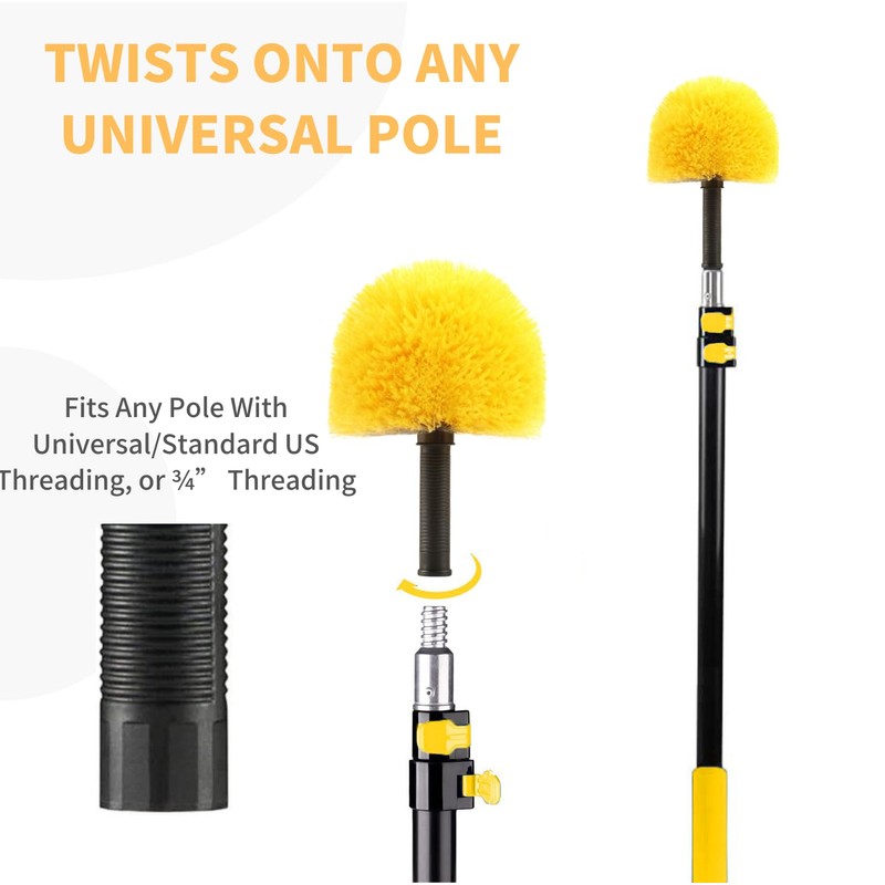 4 Pack Screw on Webster Cobweb Duster Head for Pole,Spider