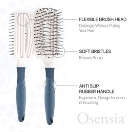 Osensia Detangling Brush for Curly Hair - Thick and Dry Hair Type. Travel Detangle Brush for Women, Men, and Kids.