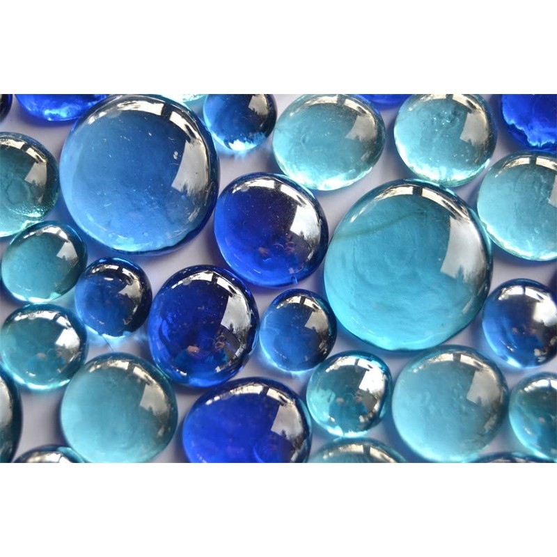 350g Blue Glass Stones Mixed in 3 Sizes 12-15mm, 17-21mm