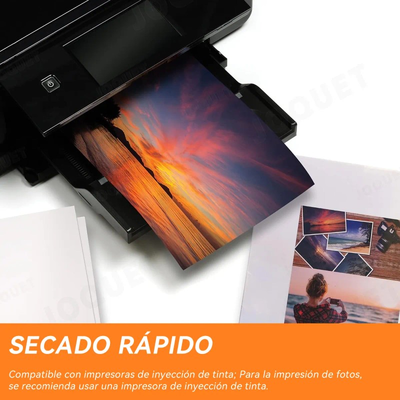 1 Paquete Papel Fotografico Glossy Blanco A4 230g 100 Hojas.