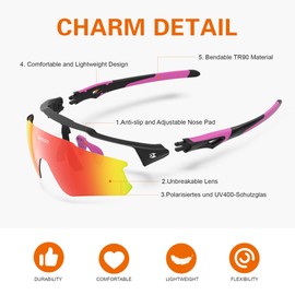 Sports Polarized Sunglasses for Men: Womens Cycling Sun Glasses UV400 Protection Goggles for Baseball Running Silver