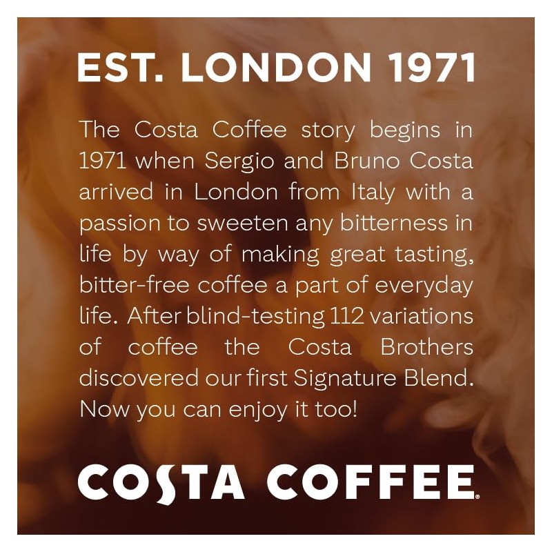 Costa Coffee Whole Bean Coffee, Signature Blend Dark Roast, 12oz