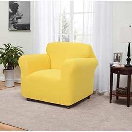 Madison Stretch Jersey Yellow Chair Slipcover, Solid
