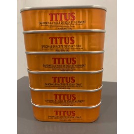 N/A Titus Sardines in soybean Oil and chili pepper 125g,  ****6 CANS***