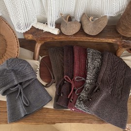 Kids' Balaclava Hat & Scarf Combo LF2272 - One Size 48-52cm Coffee 3ea