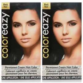 Color Eazy 2 Pack Coloreazy Permanent Cream Hair Color One Application #1 Black Noir USA