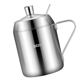 Mobestech Stainless Steel Oil Jars for Kitchen Ml Seasoning Bottle Spatula Oil Dis Practical