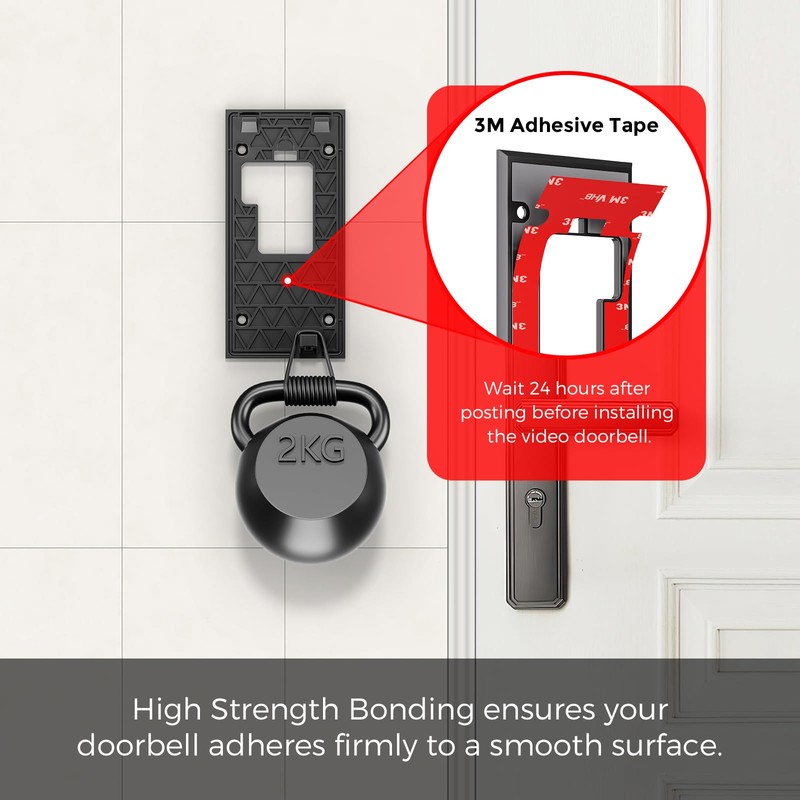 No Drill Doorbell Mount for Battery Doorbell (2024 Release) -