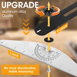 Stair Tread Template Tool, Stair Tread Jig - Stair Angle Length Measuring Layout Tool Cutting Guide Tool for Stair Treads, Risers, Drywall and Partitions, Alloy Steel, Laser Ruler, 11-60 inch, Black