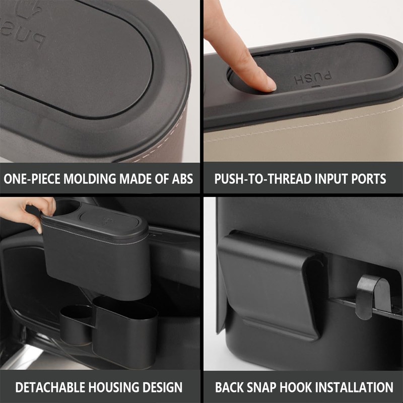 Adunsiaoto Leak-proof vehicle trash can, waterproof automotive trash can, mini