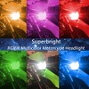 liteball LED Motorcycle Headlight Blub,RGBW Waterproof Super Bright with APP