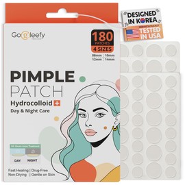 GoGleefy Pimple Patches – Day & Night Hydrocolloid Acne Stickers for Fast Healing & Skin Clarity – Invisible, Waterproof Spot Treatment – Pack of 60/120/180 for All Skin Types