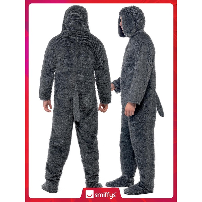 Smiffys Fluffy Dog Costume, Grey, L - Size 42 inch-44