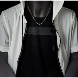 COOLSTEELANDBEYOND Steel Chain Necklace with Skull Charm and Beads, Mens Gothic Edgy Statement Jewelry, Punk Biker Rock, Metal, No Gemstone