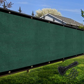 Amagenix Privacy Fence Screen 6'x90'Customsized Mesh Fencing Shade Cover with Brass Grommets Heavy Duty Protective Covering for Outdooor Garden Drk Greenyard，Dark Green