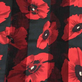 Basic Sense Poppy Scarf lightweight Satin Scarves for Remembrance day, 38 - Black