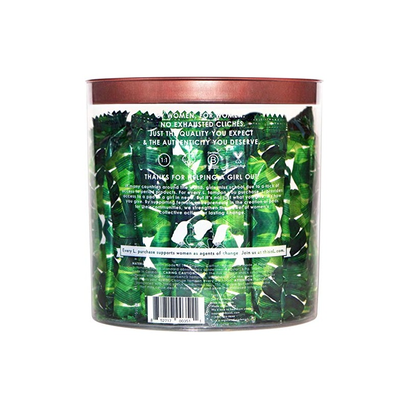 L. Organic Cotton Regular and Super Absorbency Compact Tampons Multipack