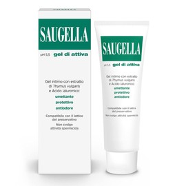 Saugella Attiva, Gel Umettante e Protettivo, pH 5.5, Con Acido Ialuronico e Timo, Azione Idratante e Antiodore, Compatibile con Preservativi in Lattice, 30 ml