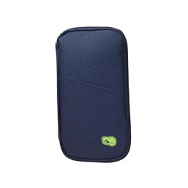 Passport Holder Travel Wallet, Oxford Cloth Blocking Waterproof Travel Document Holder, Large Capacity Family Travel Wallet Organiser with Wrist Strap for Passports Cash ID Cards Ticket (Navy Blue)