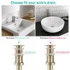 SEABEFORE Brass Round Bottle P-Trap with Pop Up Drain Stopper