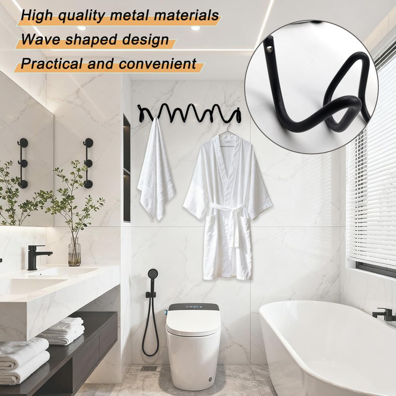 KISWIAR 1 Pc Wave Shaped Wall Mounted Hooks, Wave Wall