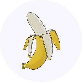 24 x 40mm Round 'Peeled Banana' Stickers (SK00040972)