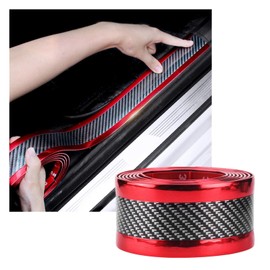 Suvnie Car Door Edge Entry Guards, Anti-Collision Scratch Cover Strip Sticker, Waterproof Carbon Fiber Threshold Protector Tape, Universal Self-Adhesive Vehicle Door Sill Protector (Red, 2.7"×118")