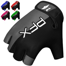 Gewichtheberhandschuhe, Halbfinger-Workout-Handschuhe, für Herren und Damen, rutschfest, gepolsterte Handfläche, Fitnessstudio, Radfahren, Fitness, Gewichtheben, Krafttraining (Grau, M)