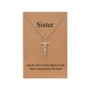 Lcherry Cross Necklace Sister Cross Pendant Necklace Religious Jewelry for