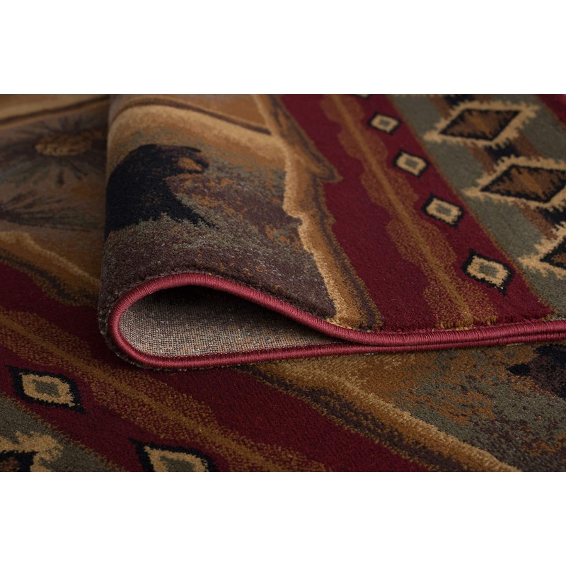 Sierra Bear Red 3x10 Runner Rug for Hallway & Walkway,
