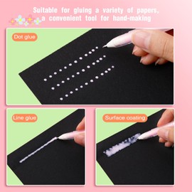 6pcs Ball Point Glue Pen with 6pcs Extra Glue Refills, Quick Drying Color Spot Glue Pen for Scrapbooking, Card Making, Kids School Craft Supplies, Kids-Friendly Precise Apply and Easy Control.