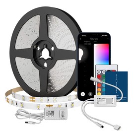 bibikoo 16.4ft Smart led Strip Lights Music Sync with APP Control Remote, Local Voice Conrtol, DIY Multiple Colors, 5050 RGB Color Changing Led Lights for Room Party Home Decoration