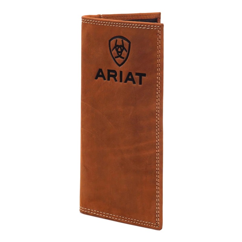 Ariat Rodeo Wallet Emboss Shield & Script Medium Brown, Leather