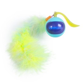 Catstages Roll & Chase Robot Toy –Interactive Electronic Cat Toy for Indoor with Feather Teaser Tail, Lights, USB Rechargeable, Automatic Moving Action for Active Play, Mental Stimulation & Enrichment