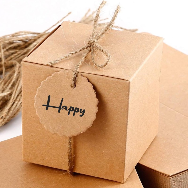 100PCS DIY Gift Box Kraft Paper Favor Boxes - 5x5x5cm