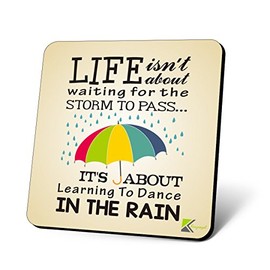 CS1070 Life Isn't About Waiting for The Storm to Pass... It's About Learning to Dance in The rain Novelty Funny Coffee Tea Drink Gift Glossy MDF Wooden Coaster