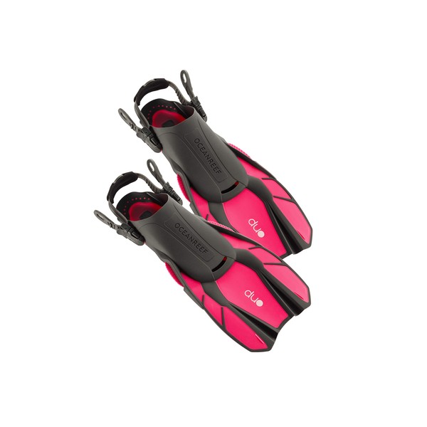 OCEAN REEF - Duo Fins - Fins for Snorkeling and Swimming and Lightweight for Easy Packing and Traveling - Pink Color - Size L/XL