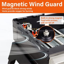 GARNETIN Wind Guard for Blackstone Griddle 36 Inch Wind Screen Flat Top Griddle Accessories steel Magnetic Set of 4 Wind Gurad for Blackstone Griddle 36", Black