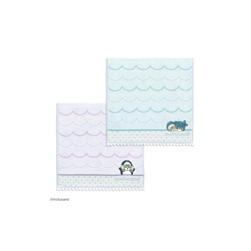 Towel Museum mofusand Poppon Shark Nyan, Towel Handkerchief, Blue, Cute,