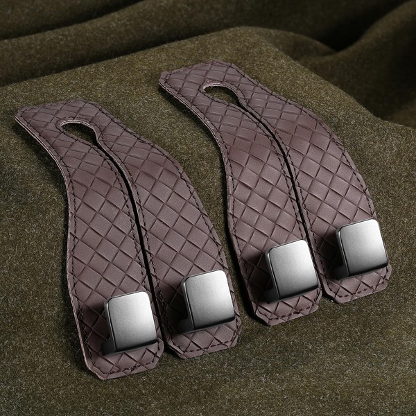 Rirether 2 Pack Car Seat Headrest Hooks, Nappa Leather Car