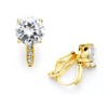 Mariell 2.0 Ct. Clip-On CZ Solitaire Stud Earrings (8mm) with