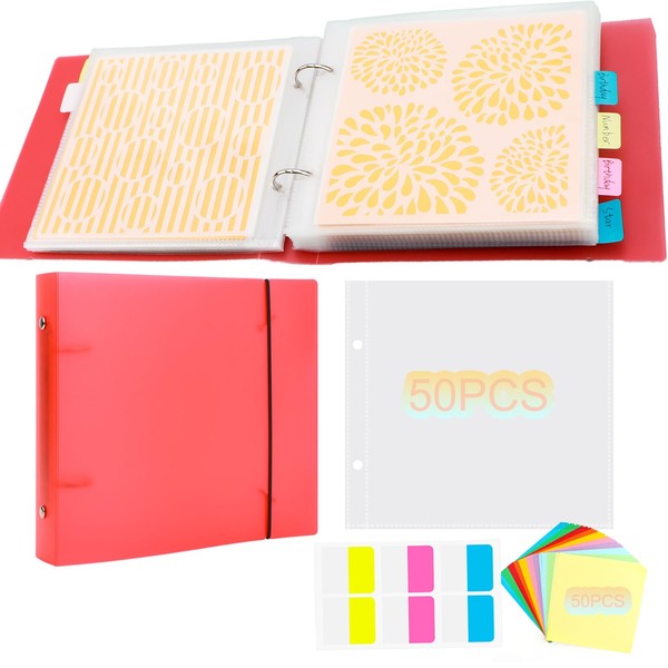 BAOFALI 111 Pages1Sets 6x6 Cookie Stencil Storage Binder Die Cut