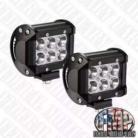 Dual Blazer Backup Sq LED Light Pair Fits Military Humvee 24v M998 H1