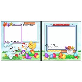 Olivia's Pieces Coloring Easter Eggs - Scrapbook Pages  PRINTED - OliviasPieces