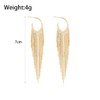 Gold Boho Linear Tassel Earrings for Women Exaggerated Long Fringe