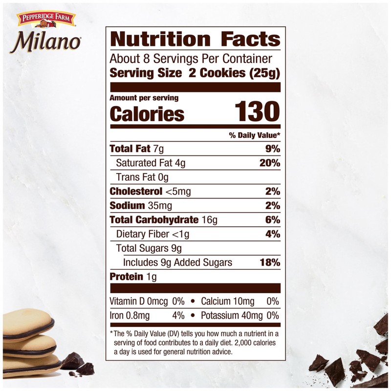 Pepperidge Farm Milano Mint Chocolate Cookies 7 Ounce 15 Cookies